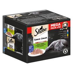 Sheba Multireceta 32 x 85 g en tarrinas comida húmeda para gatos - Sauce Lover