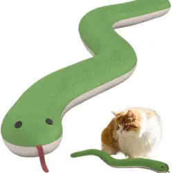 ZooVenture Gato serpiente de peluche - Cuerda, portátil, interactivo - Verde - 37*5