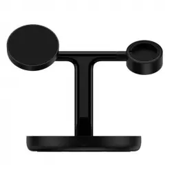 Baseus Swan 3 en 1 Soporte Cargador Inalámbrico MagSafe 20W Negro para iPhone/Watch