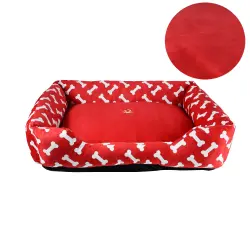 Benetton Cuna roja huesos para perros - S-55X45CM
