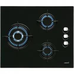 Cata CIB 6021 BK Placa de Gas 3 Zonas 60cm Cristal Negro
