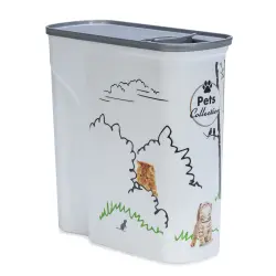 Envase para pienso Curver para gatos - Diseño de jardín: hasta 2,5 kg de pienso (6 litros)