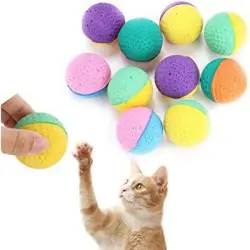 HausPets 10 pelotas de espuma de látex –  suave para gatos y perros - 10 pelotas de espuma