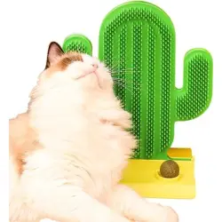 HausPets Rascador para gatos con forma cactus hierba gatera, poste rascador - Una pieza