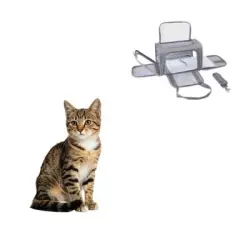 MCBOSON Transportín plegable gris (43x28 cm) gatos/perros, apto viajar - 1 artículo