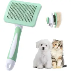 Pawffee Cepillo de aseo para perros y gatos - Antienredos y subpelo - Verde - 1 pieza