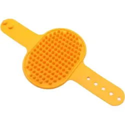 Pawffee Cepillo de baño de silicona para perros - Limpieza masaje - Naranja - 1 pieza