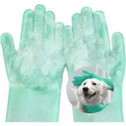 Pawffee Guante de aseo verde: para masajes y baños mascotas, cocina coche - 1 pieza