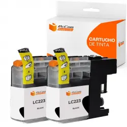 Pccom Essential Brother Lc223/lc221 Cartucho Tinta Compatible Negro Pack 2