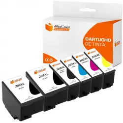 Pccom Essential Epson 202xl Cartucho Tinta Compatible Negro/cian/magenta/amarillo Pack 5