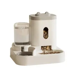 Qinhul Comedero para gatos 2 en 1 - gris
