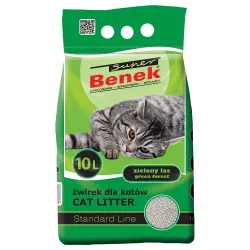 Super Benek Green Forest arena aglomerante con olor a pino - 10 L (8,4 kg aprox.)