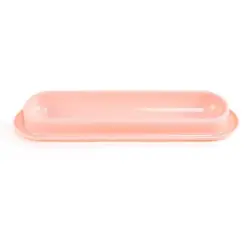 UAMLY Bandeja de alimentación para gatos – Comedero largo varias comidas - rosa