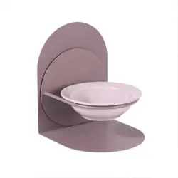 UAMLY Cuenco de cerámica para gatos con soporte de metal - púrpura