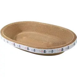 UAMLY Rascador ovalado para gatos hecho de papel corrugado - 43*26 cm