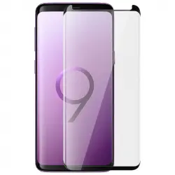 Avizar Protector de Cristal Templado con Bordes Curvos Negros para Samsung Galaxy S9