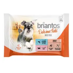 Briantos en bolsitas 4 x 100 g - Pack de prueba - Delicious Paté (salmón y vacuno)