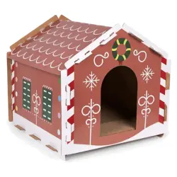 Bubimex Rascador con forma de Casita de jengibre - 38 x 39 x 40