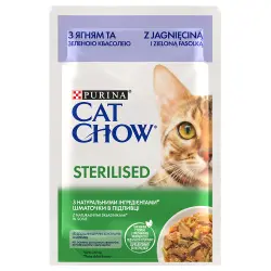 Cat Chow 26 x 85 g comida húmeda para gatos - Sterilised cordero y judías verdes