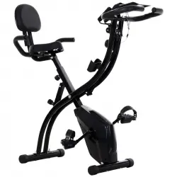 HomCom Bicicleta Estática Plegable 2 en 1 Negro