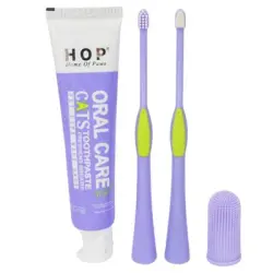 IntiMeg Kit de pasta y cepillo de dientes para gatos - Una pieza