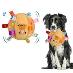 MCBOSON Pelota de peluche con cascabeles.  divertido para morder. - 1 pieza