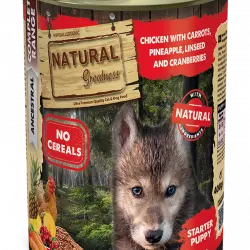 Natural Greatness Complet Range Ancestral Pollo con Zanahoria y Piña lata para perros