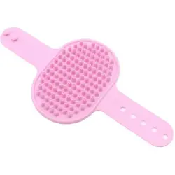 Pawffee Cepillo de baño de silicona rosa (26x12cm): Guante bañar perros - 1 pieza