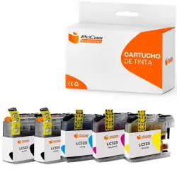 Pccom Essential Brother Lc123/lc121 Cartucho Tinta Compatible Negro/cian/magenta/amarillo Pack 5