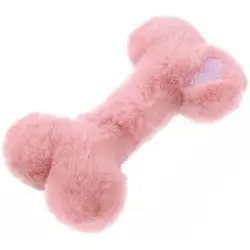 PetTribes Hueso de peluche rosa para perros chirriador - Suave divertido - Rosa