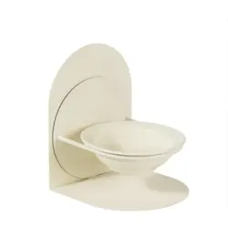 UAMLY Cuenco de cerámica para gatos con soporte de metal - blanco