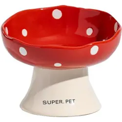 UAMLY Cuencos de cerámica elevados para gatos - rojo