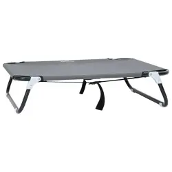 vidaXL Cama Elevada para Perros Sofá Silla Tela Oxford y Acero Gris claro - 90 x 55 x 18 cm
