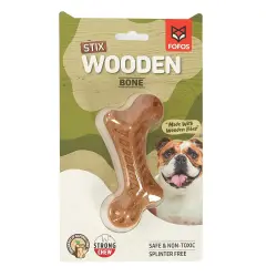 Fofos Mordedor hueso de madera para perros - 13 cm x 6 cm x 7 cm