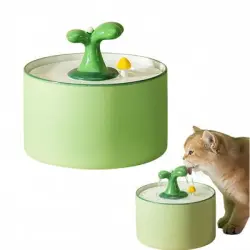 FurryFusion Pequeña fuente de agua para gatos con forma de árbol joven - Dispensador de agua para gatos
