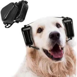 HausPets Orejeras protección contra fuegos artificiales - Reducción ruido - Negro. Una unidad. 3,93 x 3,93 pulgadas.