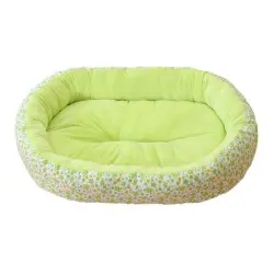 IntiMeg Cesta para perros y gatos - Pequeñas flores verdes - Estampado floral verde: 55*45 cm