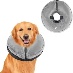 MCBOSON Collar cónico inflable ajustable para perros (talla L) - Circunferencia del cuello: 38-50 cm