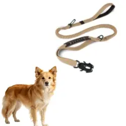 MCBOSON Correa elástica para perros, antitirones, con 4 asas reflectantes - 1 artículo