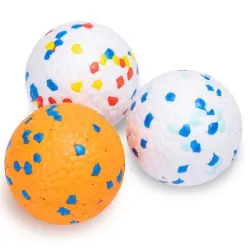 Nobleza Pelota Perro Indestructible Pack de 3 –  Interactivo de Goma E-TPU Flotante y Ultrarresistente para Perros Pequeños, Medianos y Grandes, Pelotas Limpiadientes Ø 7,6 cm - 7.6 cm