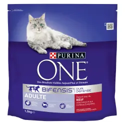 Purina ONE Adulto vacuno y cereales integrales - 2 x 1,5 kg