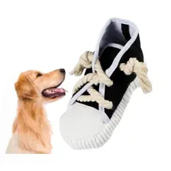 ZooVenture Zapatos de juguete para masticar para perros - negro