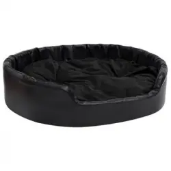 Cama Para Perros Felpa Y Cuero Sintético Negro 99x89x21 Cm Vidaxl