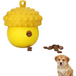 HausPets Dispensador de golosinas para perros con forma de bellota amarilla - Color: amarillo