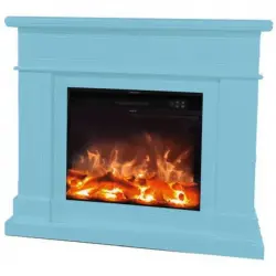 Mpc Camino Lipari Chimenea de Suelo con Quemador de 1500W Turquesa