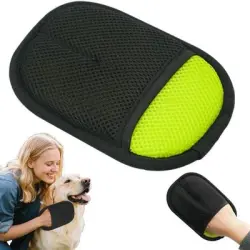 Pawffee Par de guantes de masaje mascotas - Antipelo limpiadores - Verdes - 1 pieza