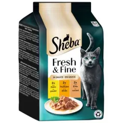 Sheba Fresh & Fine 6 x 50 g comida húmeda para gatos - Pollo, pavo y pato en salsa