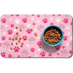 UAMLY Alfombrilla para comida de perro - rosa 30*50cm