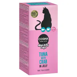Cosma Mini Jelly Cups 6 x 25 g snack para gatos - Atún/Cangrejo