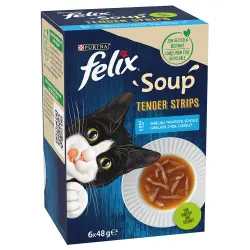 Felix Soup Filet 6 x 48 g sopa para gatos - Selección de pescados